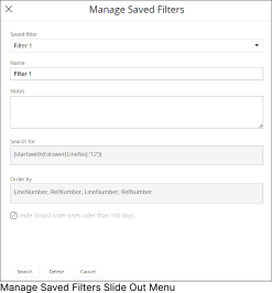 Manage Saved Filter