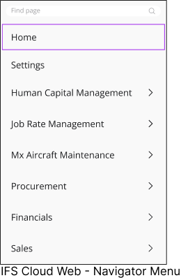 Navigator Menu