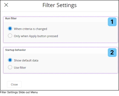 Filter Settings